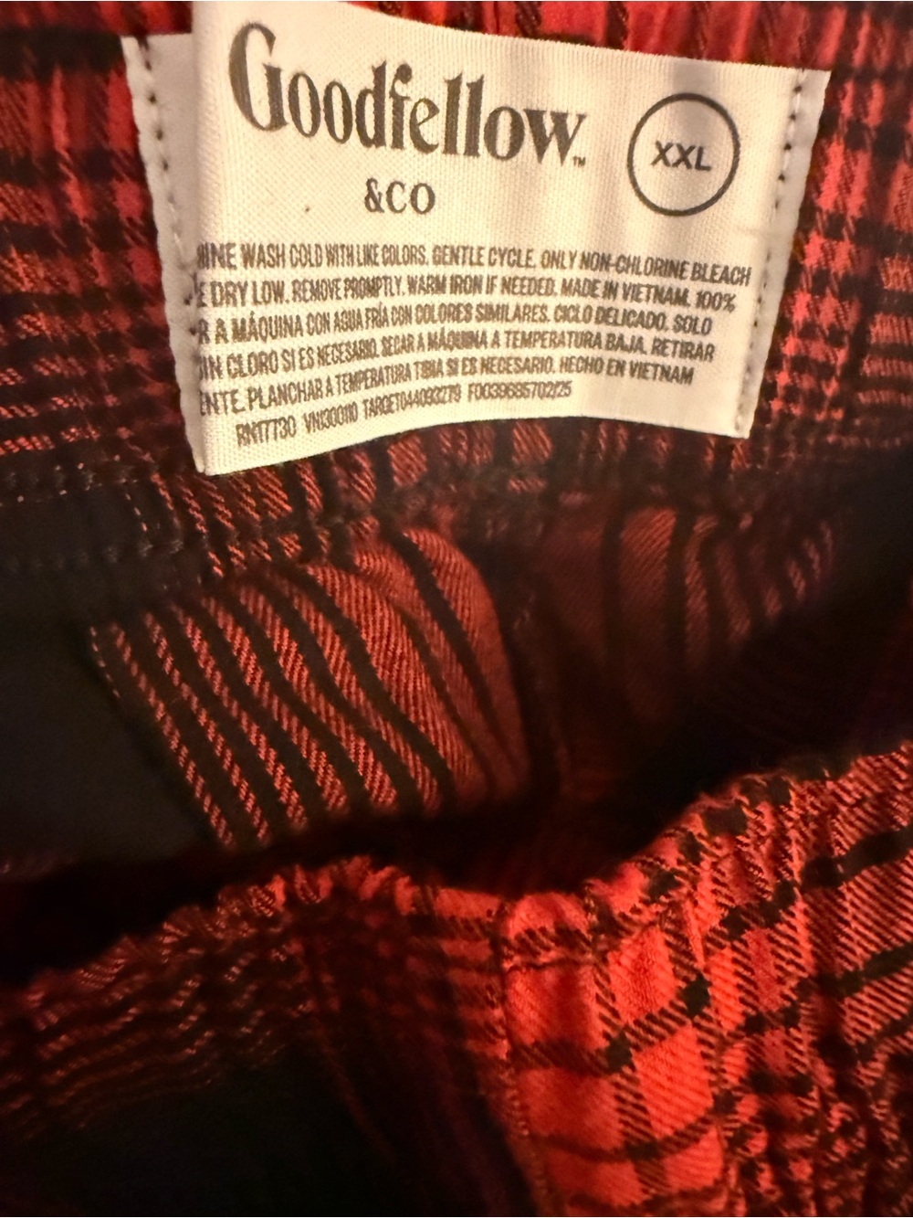Goodfellow & Co Red and Black Plaid Lounge Pants - Picture 2 of 3
